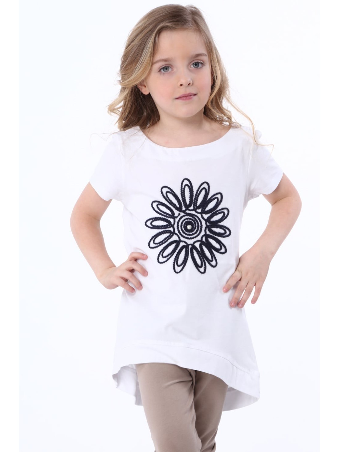 Tunic with a white flower NDZ8210 - Online store - Boutique